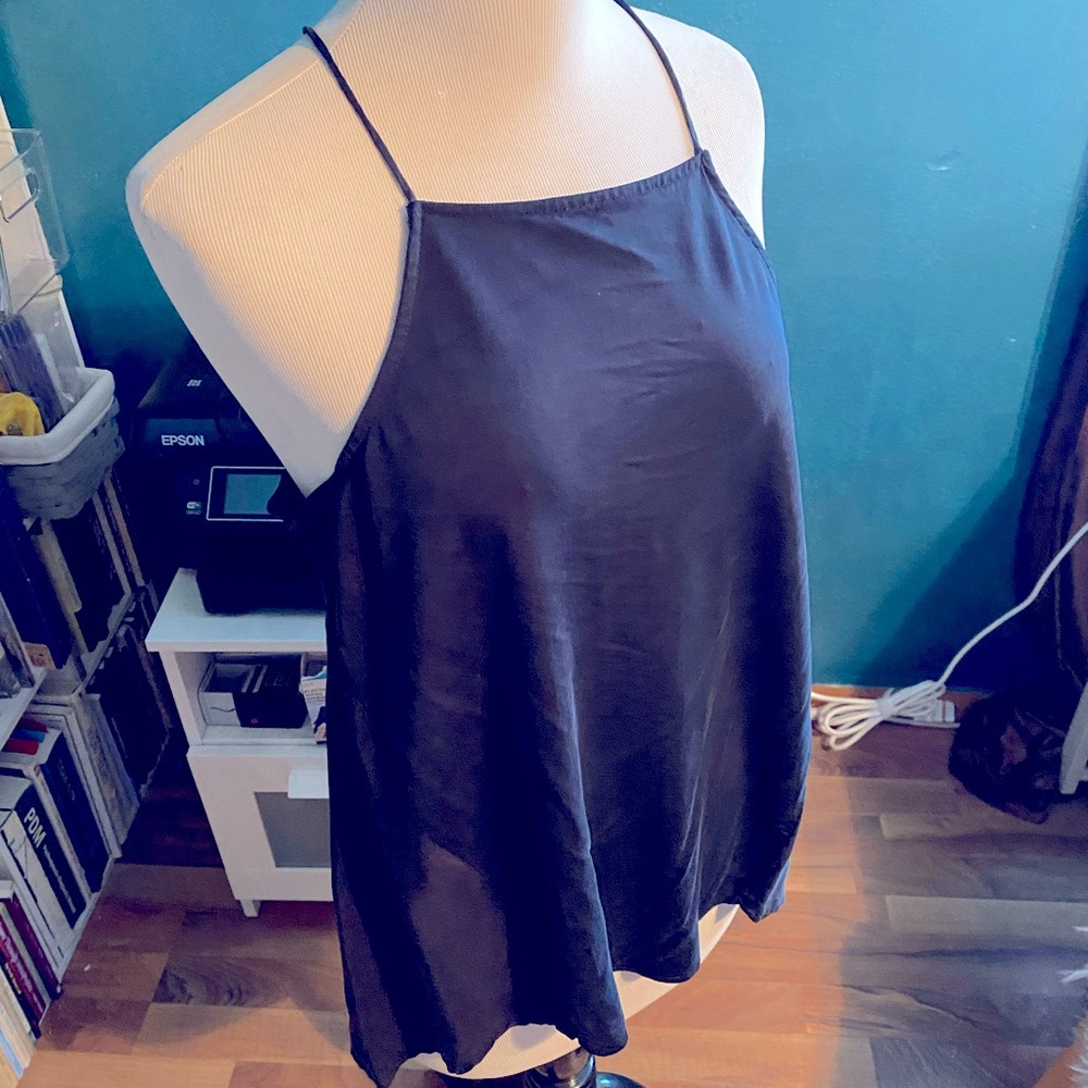 The softest cupro black top spaghetti strap